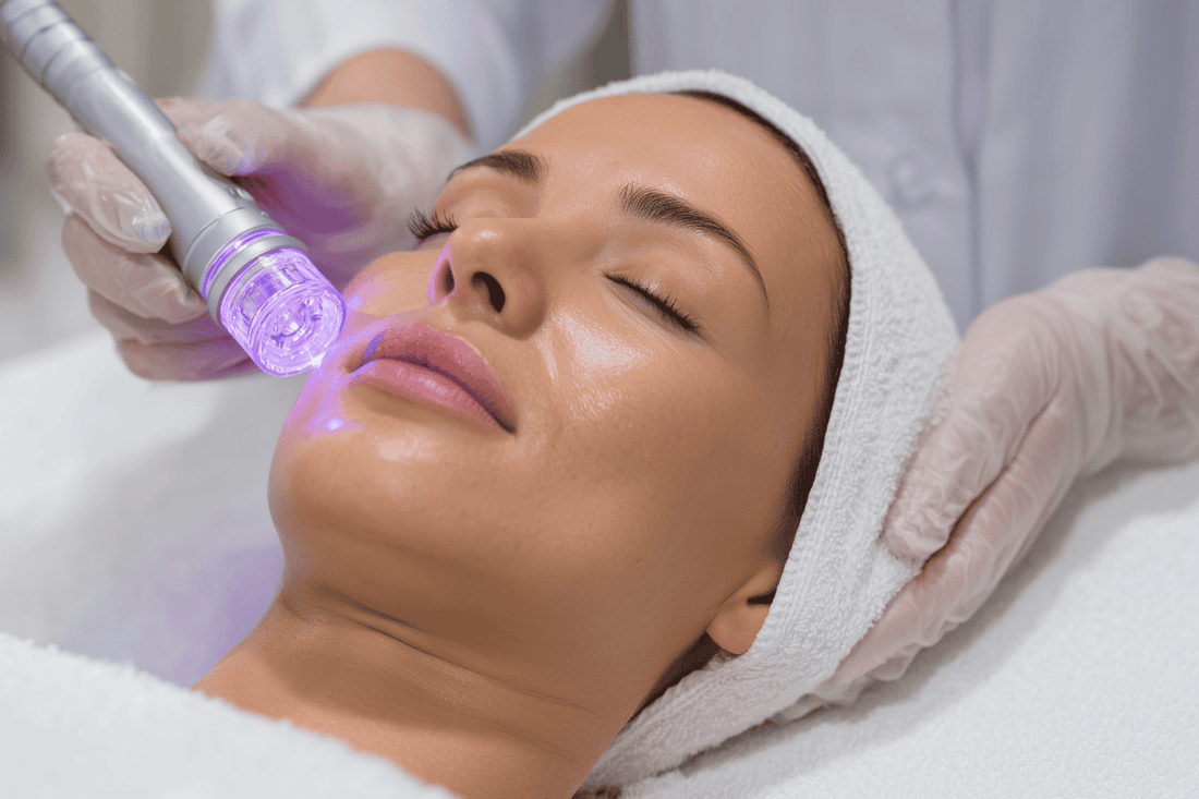 Donna con pelle curata osserva il suo viso con serenità dopo trattamenti viso non invasivi personalizzati