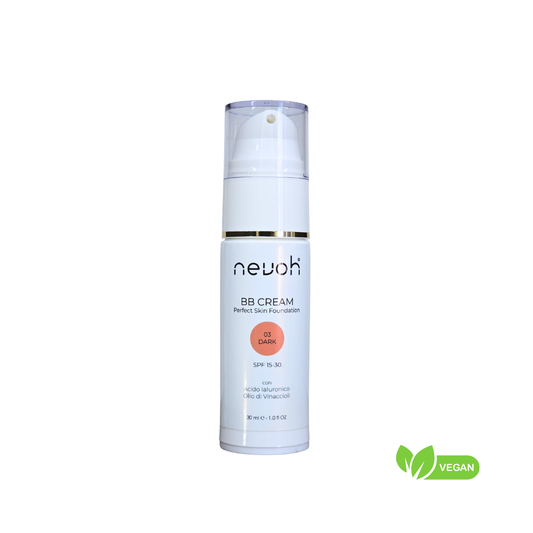 BB Cream Dark 03 Nevoh Lab - Crema colorata uniformante e idratante per carnagioni scure e pelli ambrate con acido ialuronico