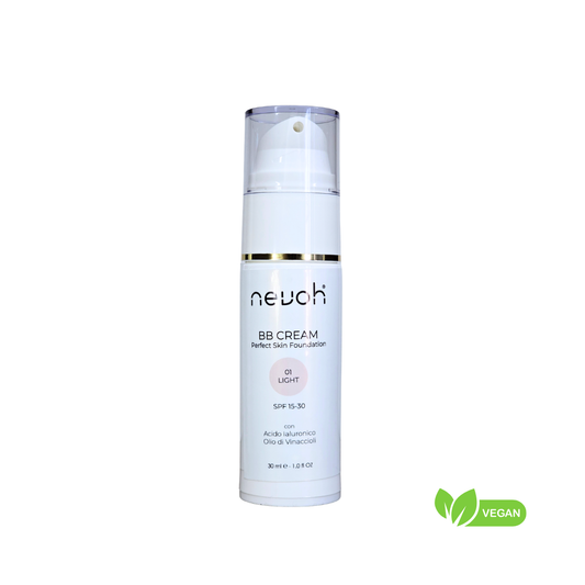 BB Cream Light 01 Nevoh Lab - Flacone Airless 30ml con protezione SPF 30 e Acido Ialuronico