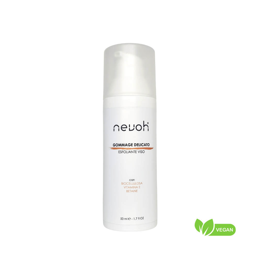 Gommage viso delicato esfoliante Nevoh per pelle sensibile e luminosa
