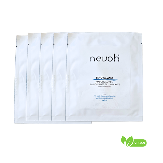 Maschera viso in tessuto rimpolpante Nevoh Renova Mask con acido ialuronico